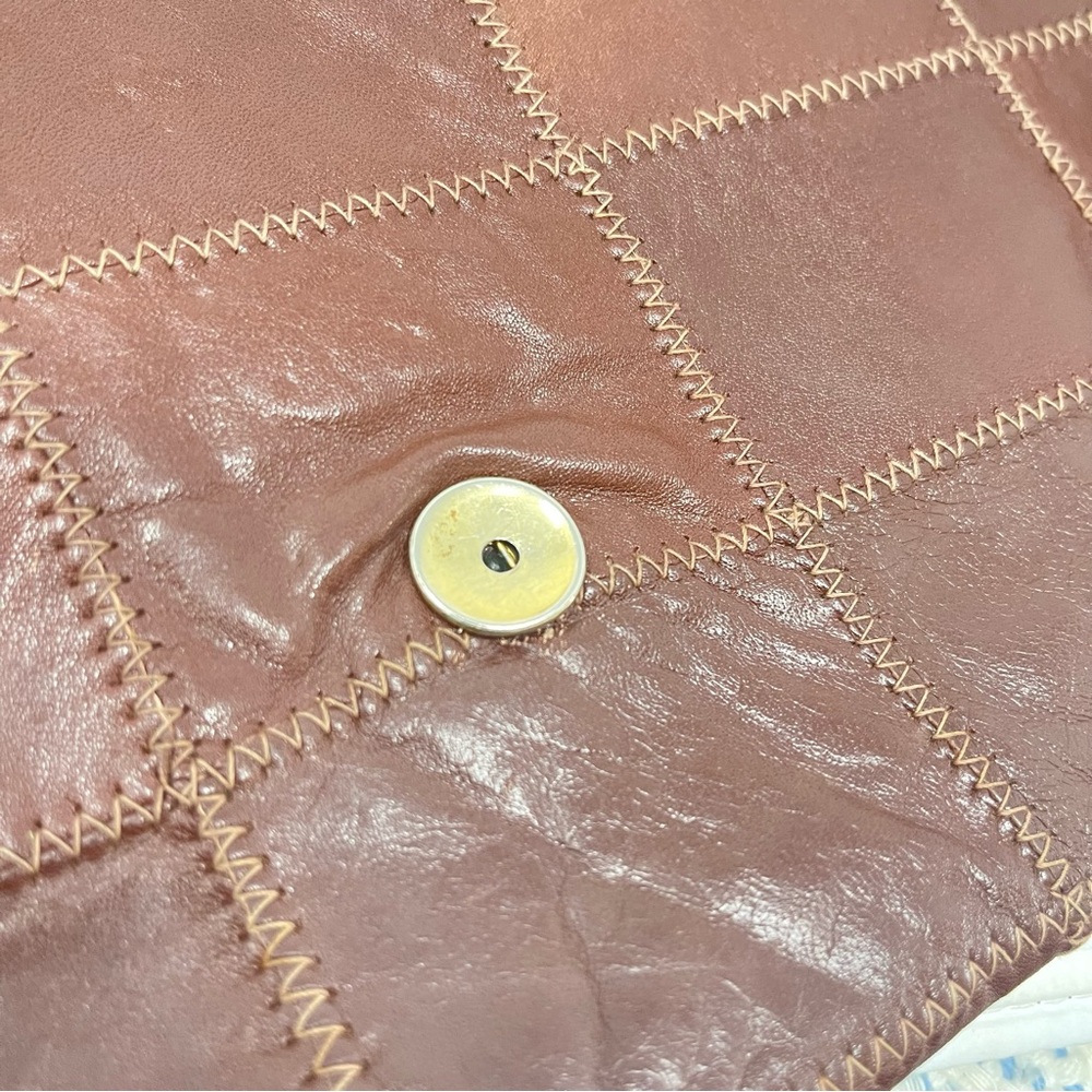 Vintage Uruguay Leather Patchwork Hobo Bag | Early 2000s | Brown Artisan Leather - Picture 10 of 10
